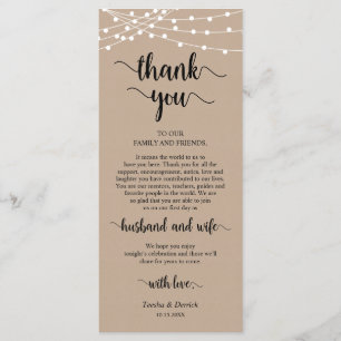 Place Setting Thank You, Kraft String Lights Cards