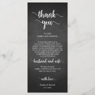 Place Setting Thank You, Rustic Chalkboard Cards