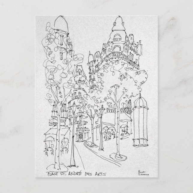 Place St. Andre des Arts | Paris, France Postcard (Front)