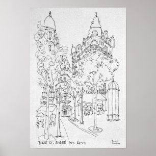 Place St. Andre des Arts   Paris, France Poster
