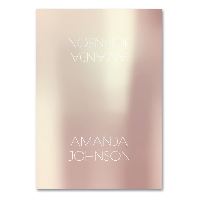 Place Table Card Rose Gold Personalized Name (Front)