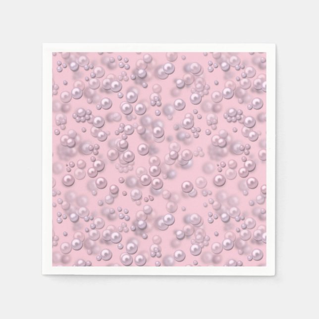 Placers of white-pink pearls on pink velvet napkin (Front)