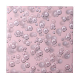 Placers of white-pink pearls on pink velvet tile