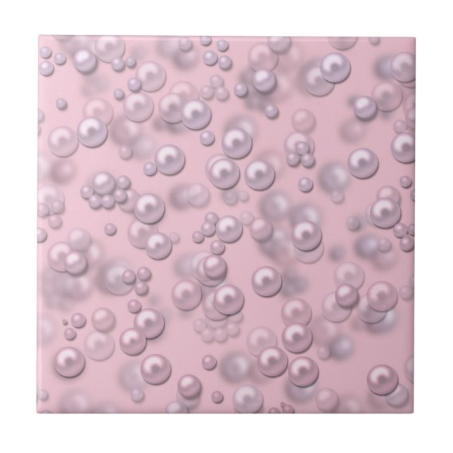Placers of white-pink pearls on pink velvet tile (Front)