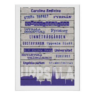 Places in Uppsala Glossy Poster