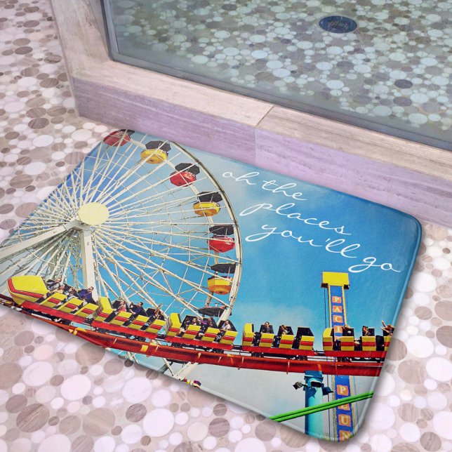 Places Quote Ferris Wheel Roller Coaster Photo Bath Mat (Creator Uploaded)