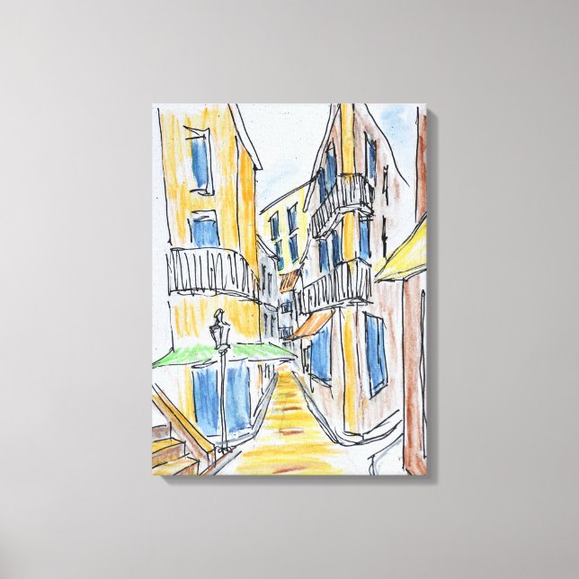Placette Abbe Robert Jarred | Old Nice, France Canvas Print (Front)