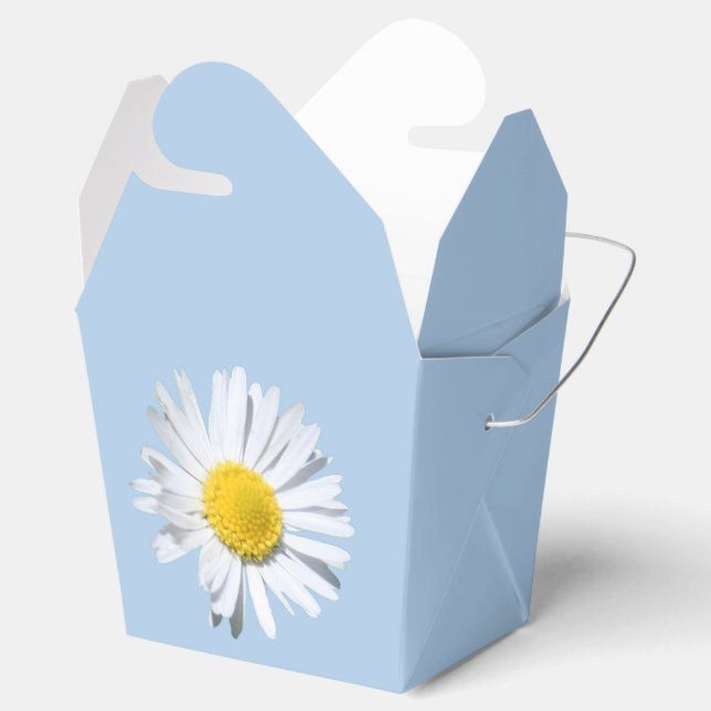 Placid Blue Daisy Wedding Favour Box (Opened)