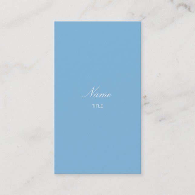 Placid Blue Elegante Vertical Business Card (Front)
