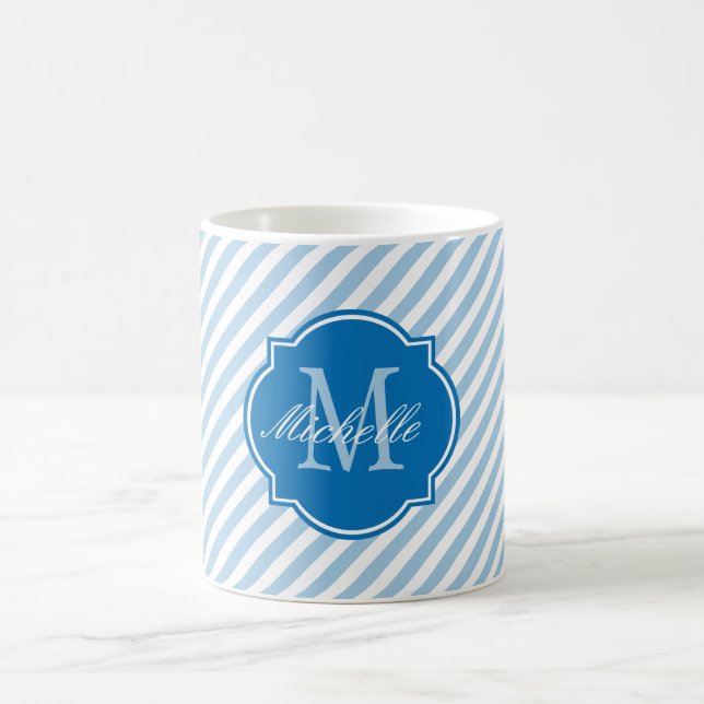 Placid Blue Stripe Monogram Mug (Center)