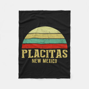 Placitas New Mexico Vintage Retro Sunset _1  Fleece Blanket