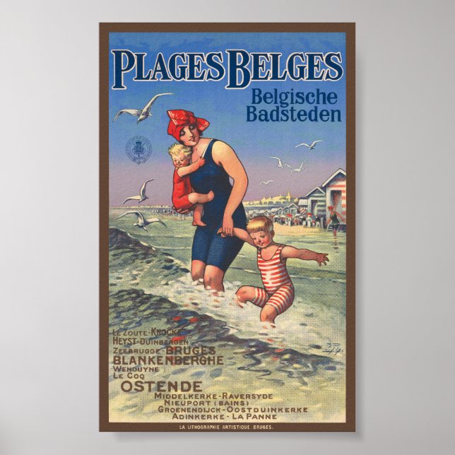 Plages Belges Vintage Poster 1920 (Front)