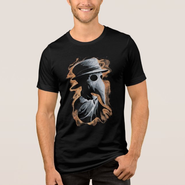 Plague Doctor: Fire and Shadows Tri-Blend Shirt (Front)