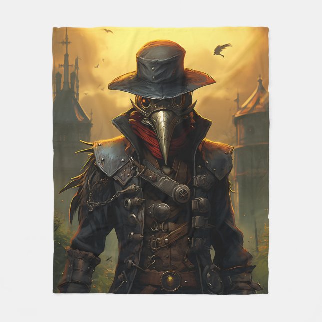 Plague Doctor Fleece Blanket (Front)