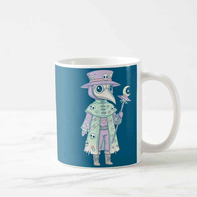 Plague Doctor Gothic Pastel Cute Moth Face Mask Oc Coffee Mug (Right)