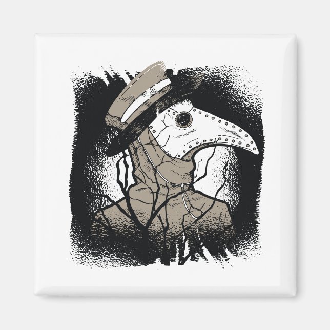 Plague Doctor Halloween Gift For Creepy Gothic Fan Magnet (Front)