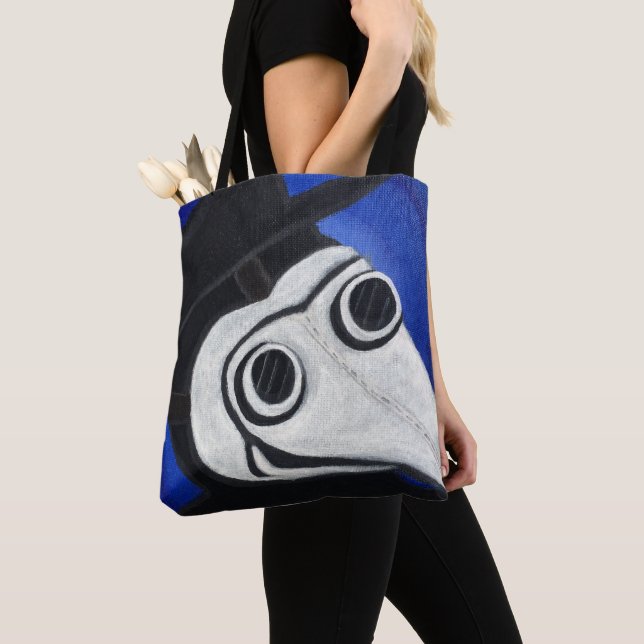 Plague Doctor Mask Tote Bag (Close Up)