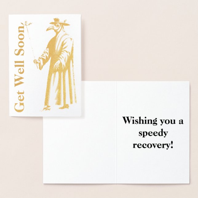 Plague Doctor Medico Della Peste Get Well Foil Card (Display)