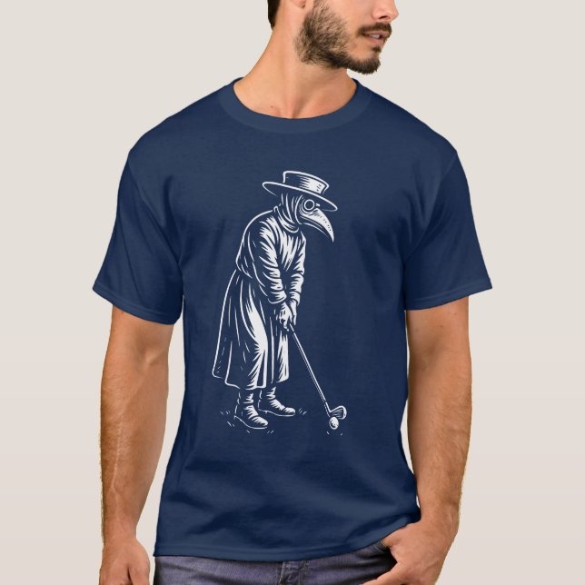 Plague Doctor playing golf T-Shirt (Front)