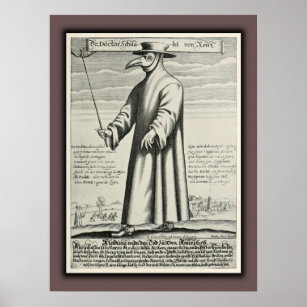 Plague Doctor's Beak Costume Rome Poster
