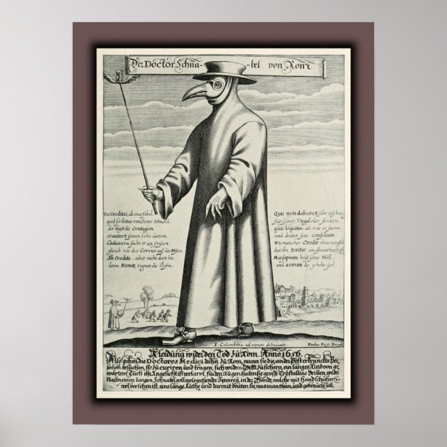 Plague Doctor's Beak Costume Rome Poster (Front)