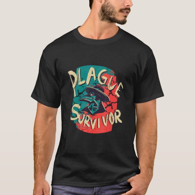 Plague Survivor   Plague Doctor Mediaeval Creepy T-Shirt (Front)