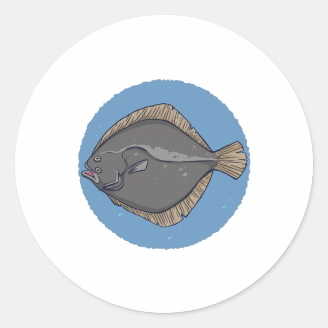 Plaice Fish Classic Round Sticker (Front)
