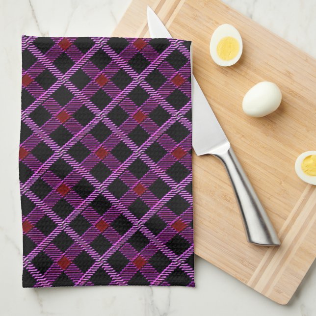Plaid1a dark tea towel (Quarter Fold)