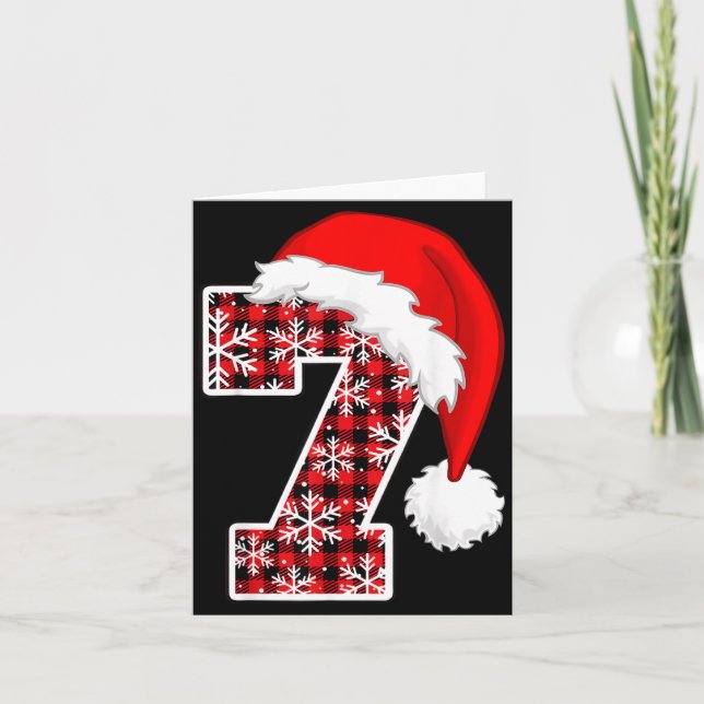 Plaid 6 7 Six Seven Meme Xmas Santa Hat Christmas  Card (Front)