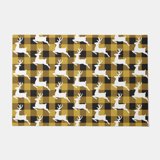 Plaid and deer  doormat (Front)