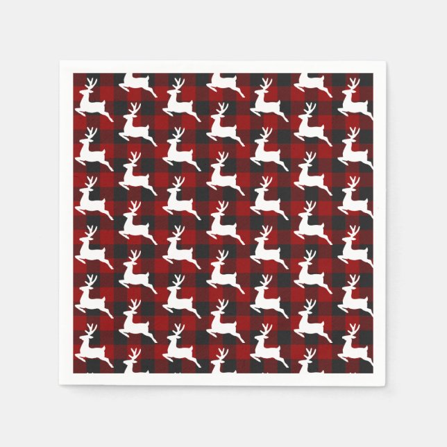 Plaid and deer  napkin (Front)