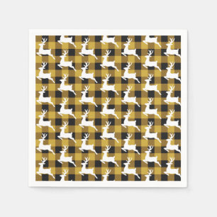 Plaid and deer napkins