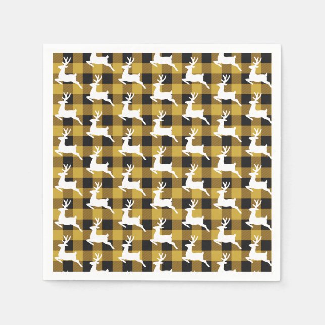 Plaid and deer  napkins (Front)