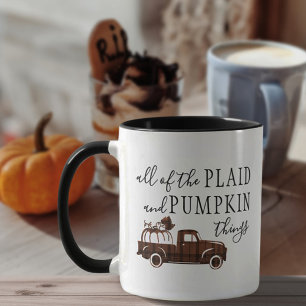 Plaid and Pumpkin Fall Farmhouse Rustic Mug