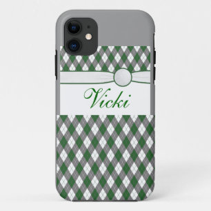 Plaid and ribbon case
