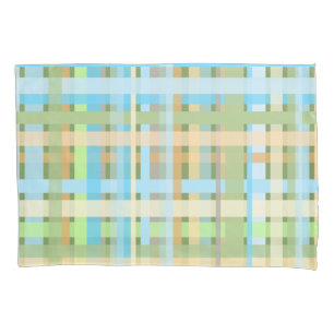 Plaid and Sky Blue Pillowcase