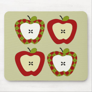 Plaid Apple Quartet Mouse Mat
