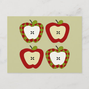 Plaid Apple Quartet Postcard