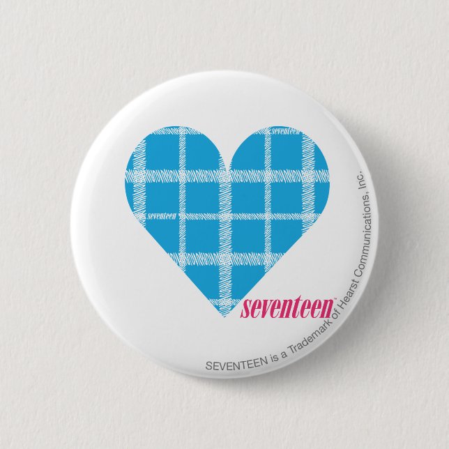 Plaid Aqua 2 6 Cm Round Badge (Front)