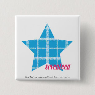 Plaid Aqua 3 15 Cm Square Badge