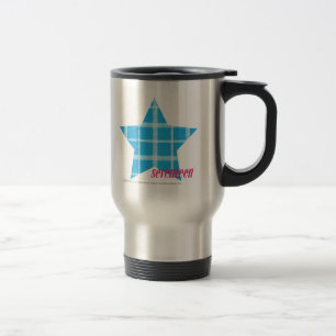 Plaid Aqua 3 Travel Mug