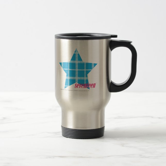 Plaid Aqua 3 Travel Mug (Right)
