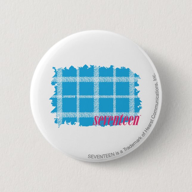 Plaid Aqua 4 6 Cm Round Badge (Front)