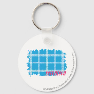Plaid Aqua 4 Key Ring