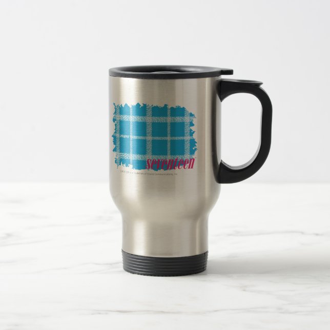 Plaid Aqua 4 Travel Mug (Right)