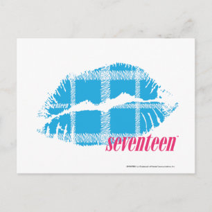 Plaid Aqua Postcard