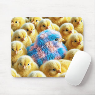 Plaid Baby Chick With Yellow Chicks Mouse Mat