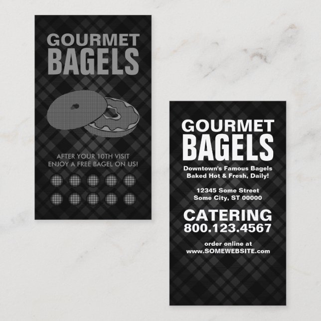 plaid bagels punch card (Front/Back)