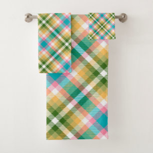 Plaid Bath Towel Set