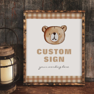 Plaid Bear Custom Sign